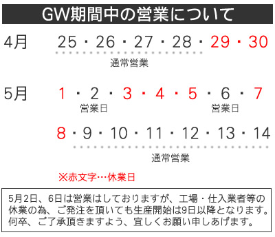 2011年ＧＷの予定